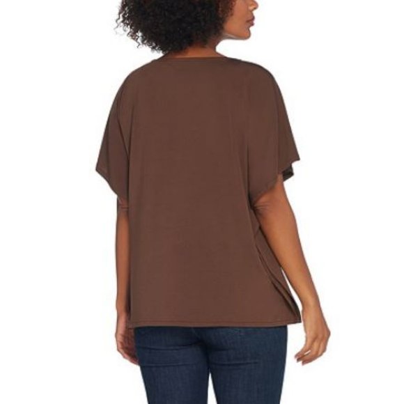 Bob Mackie Painterly Floral Front Caftan Top 292 - Picture 2 of 2